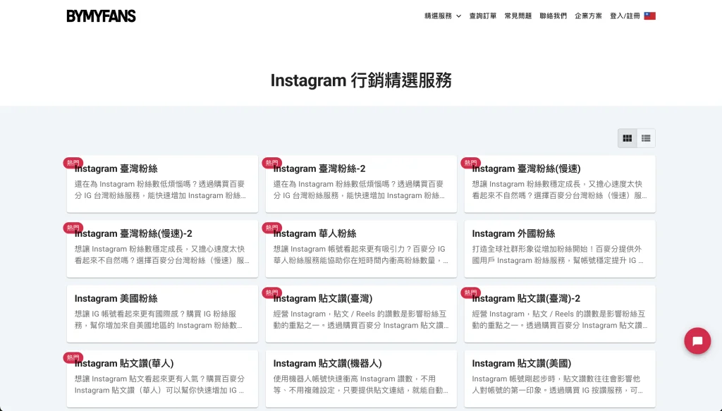Instagram 服務項目